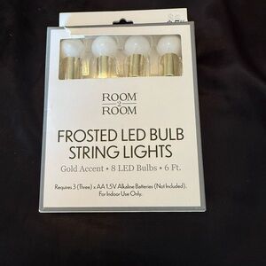 Frosted LED Bulb String Lights with Gold Accent